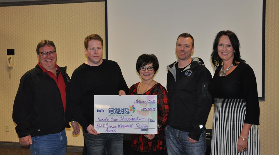 GPPA members presenting a donation cheque to the Grande Prairie Community Foundation
